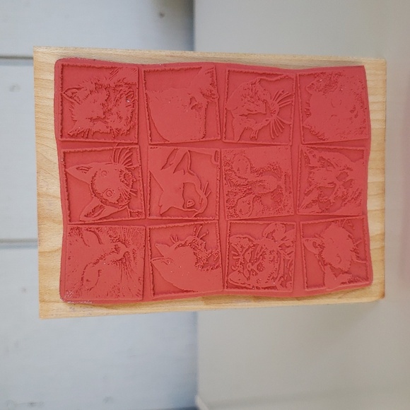 Cat Stamp Hampton Art Stamps 4578 Kitty Tiles Large Cat Stamp - Picture 6 of 13